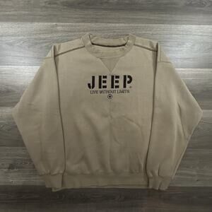 Vintage Jeep Sweatshirt Mens Large Pullover Live Without Limits Outdoors Car 90s